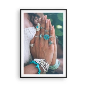 Pôster com moldura preta - Bem-vindo ao centro do ser - 61x91 cm