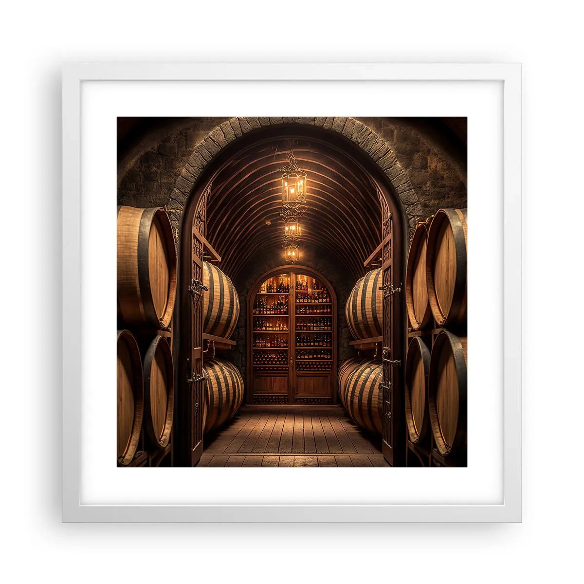 Pôster em moldura branca - Porão atmosférico - 40x40 cm