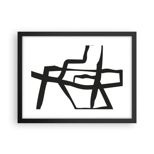 Pôster com moldura preta - Projeto preto e branco - 40x30 cm