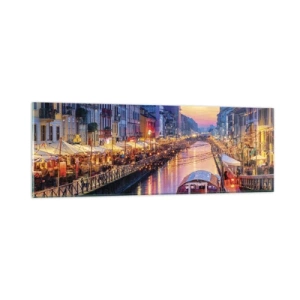 Quadro em vidro - Uma noite de luz e diversão - 90x30 cm