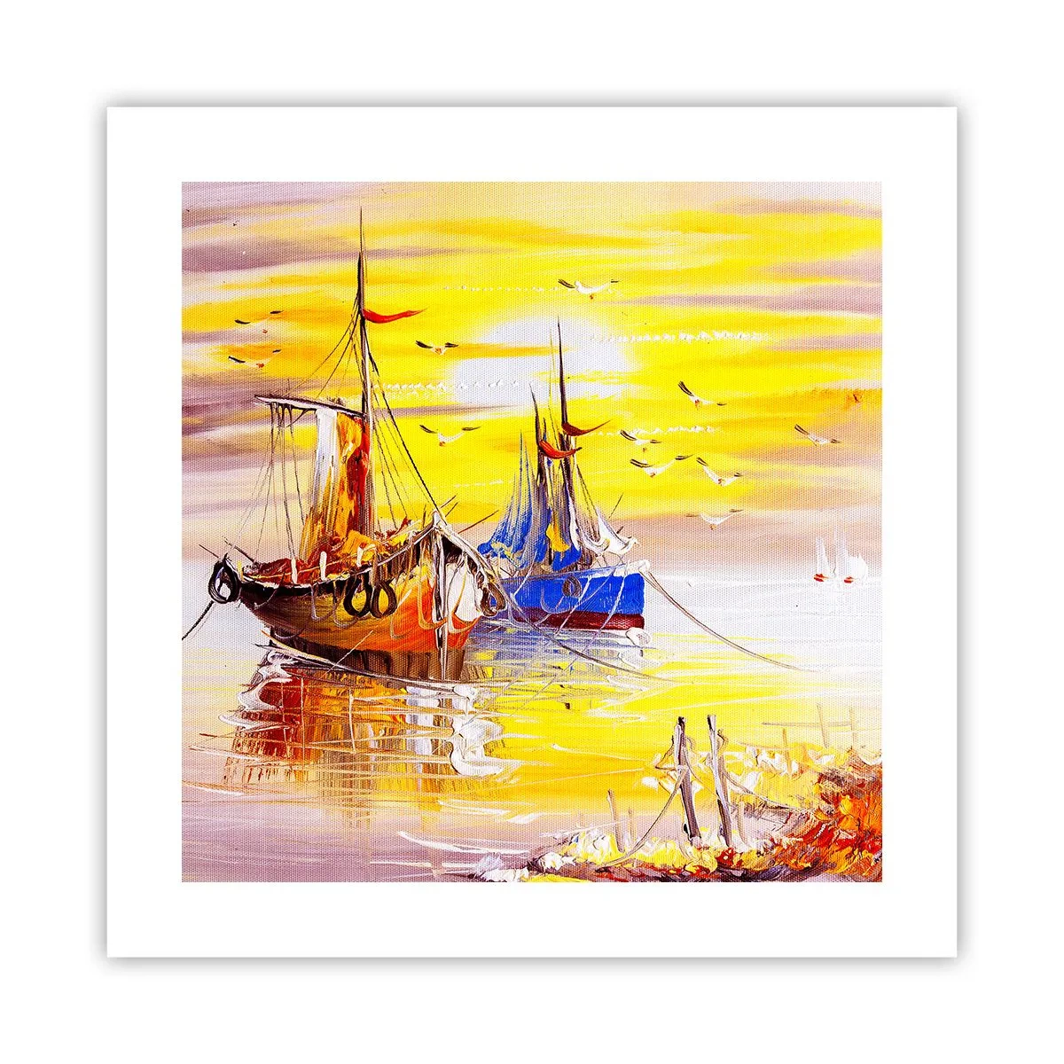 Pôster - Um merecido descanso no porto - 40x40 cm