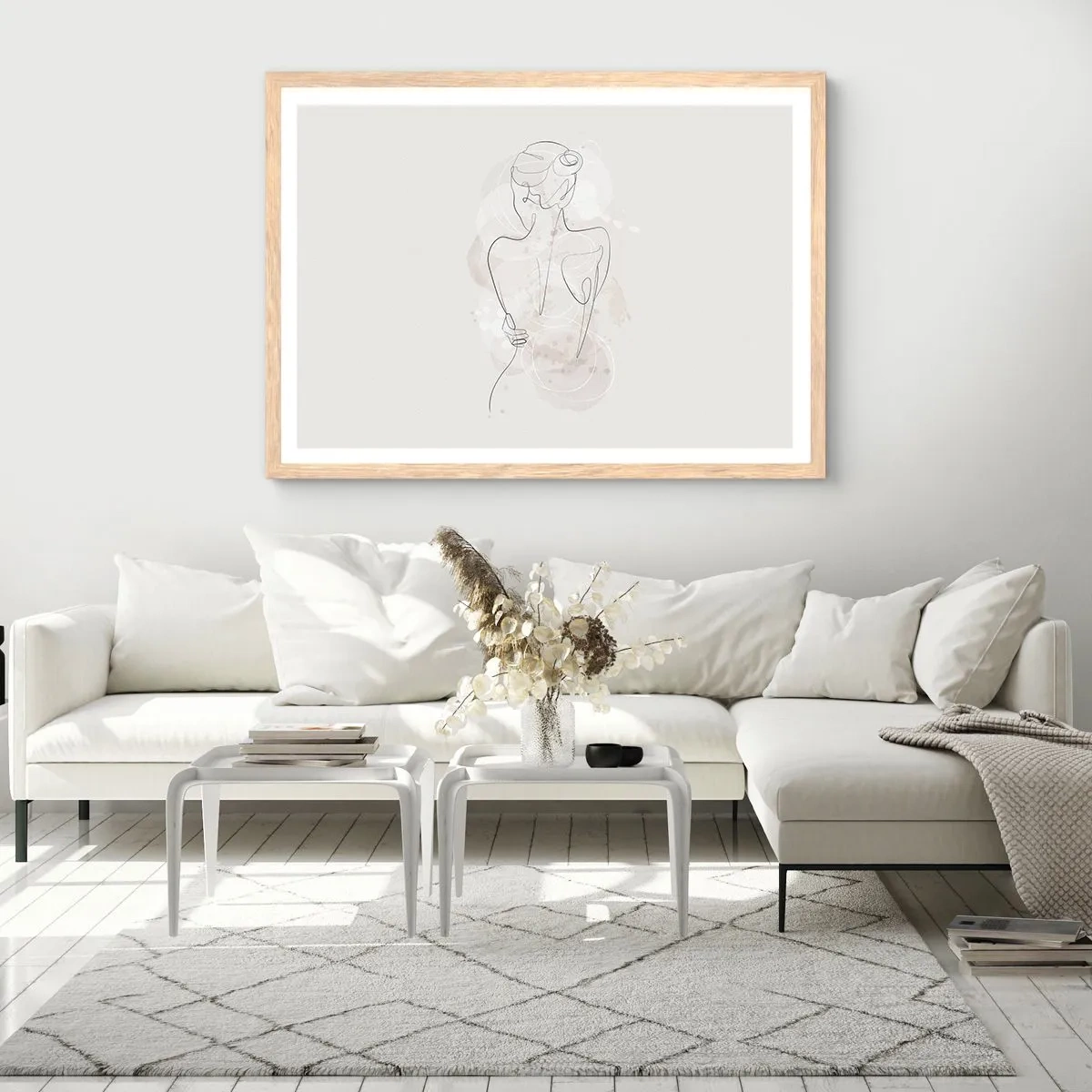 Pôster com moldura de carvalho claro - Como um instrumento sensível - 100x70 cm