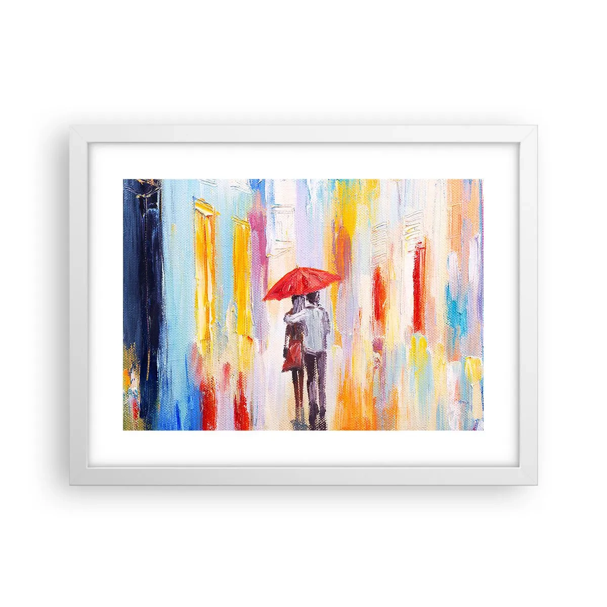 Pôster em moldura branca - Que continue a chover - 40x30 cm