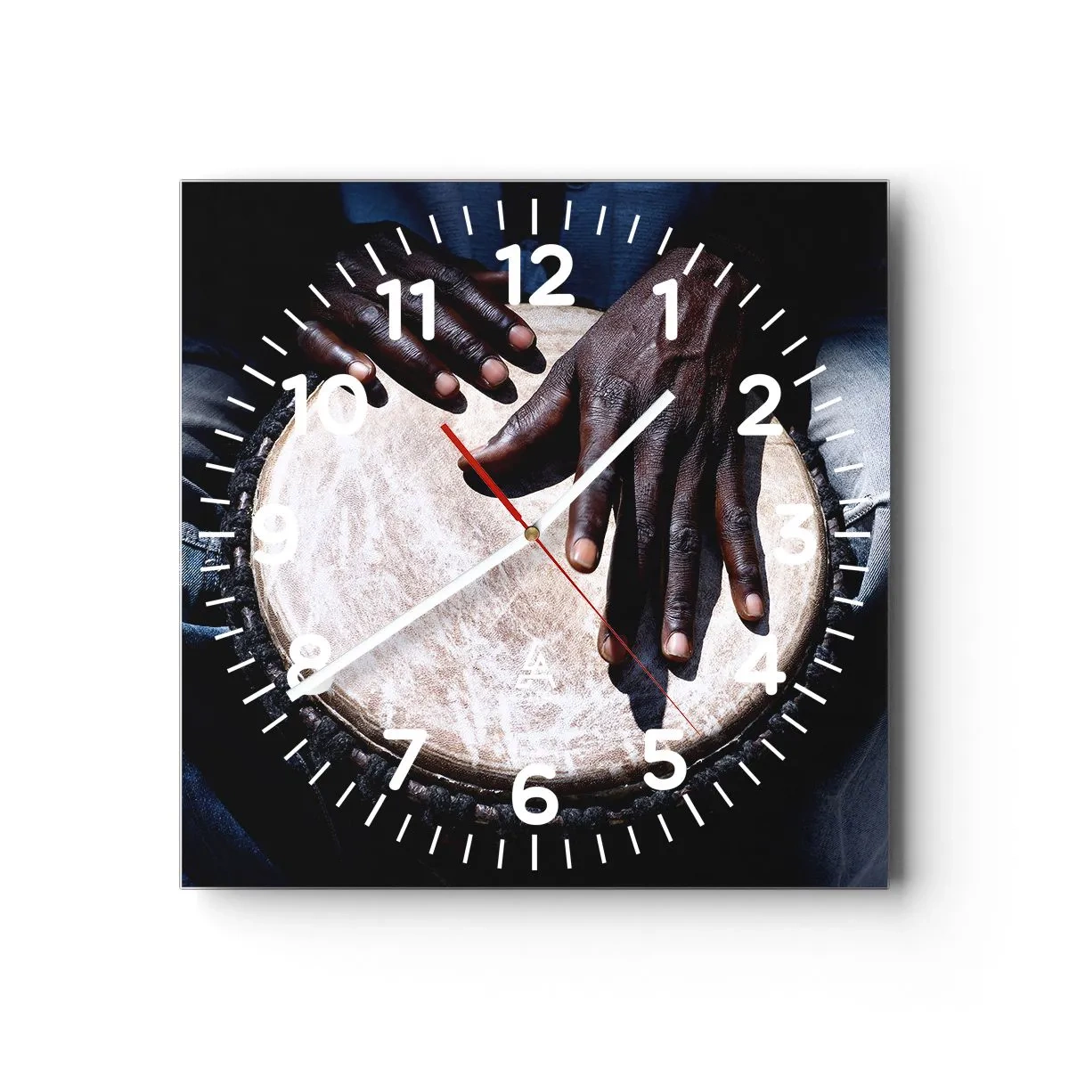 Relógio de parede - Relógio em vidro - Viva no seu próprio ritmo - 30x30 cm