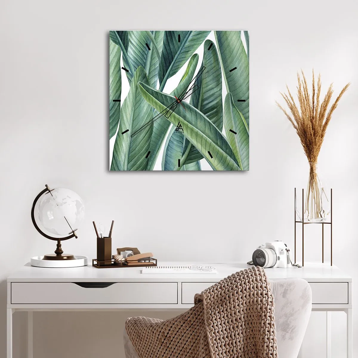 Relógio de parede - Relógio em vidro - O próprio verde - 30x30 cm