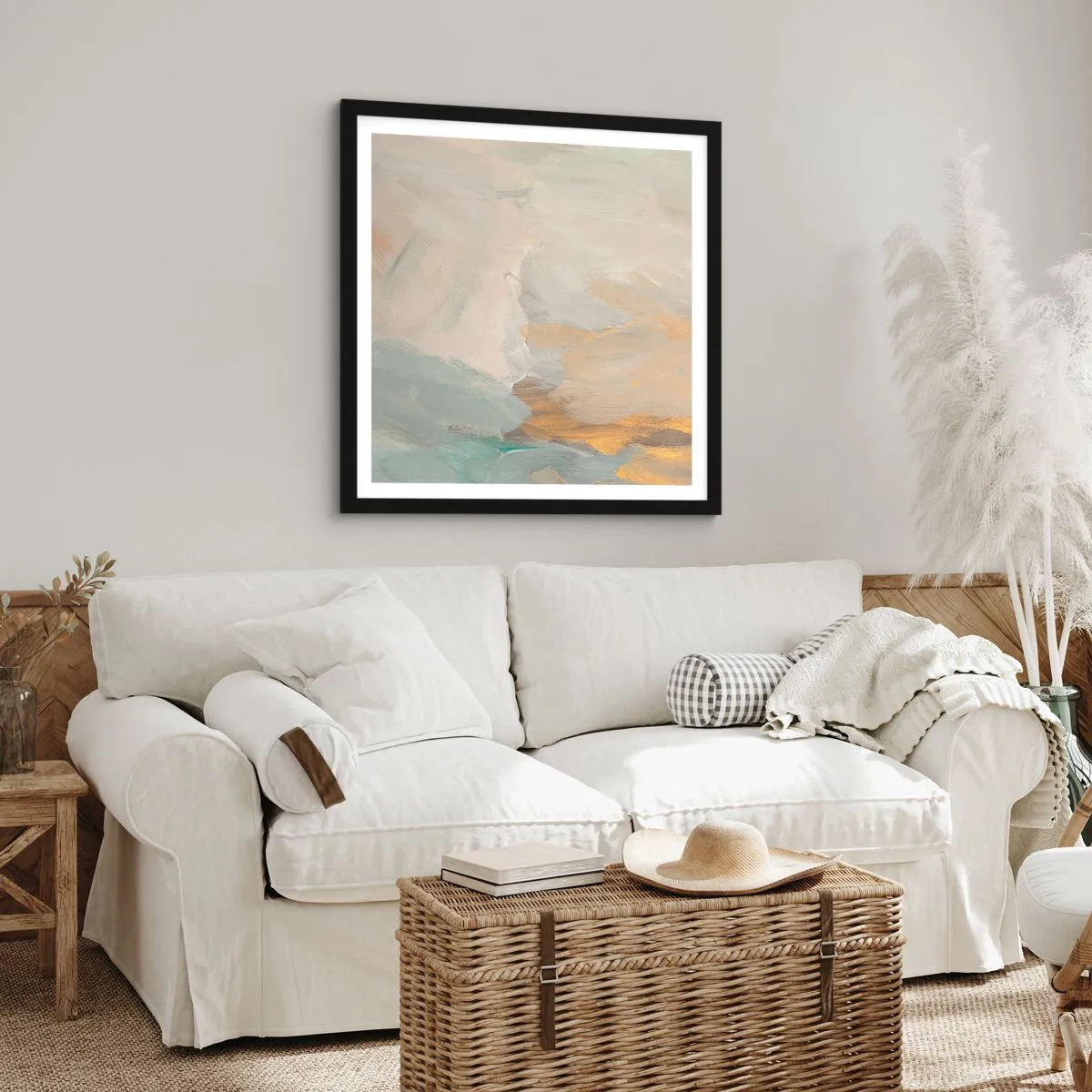Pôster com moldura preta - Abstração – a terra da gentileza - 40x40 cm