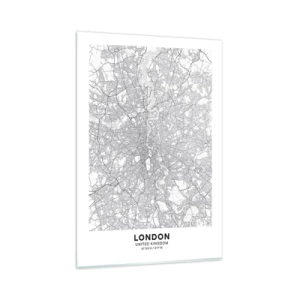 Quadro em vidro - Mapa do labirinto de Londres - 80x120 cm