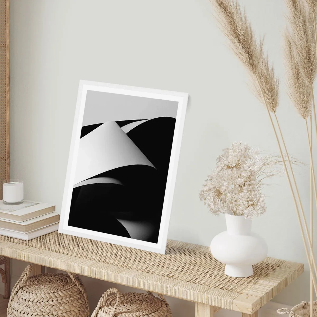 Pôster em moldura branca - Planos de luz das profundezas da sombra - 30x40 cm