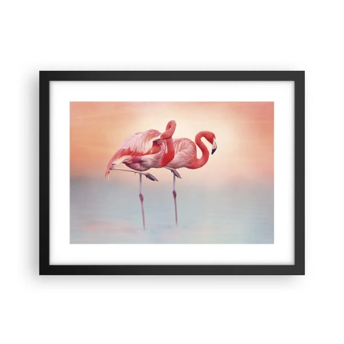 Pôster com moldura preta - Na cor do sol poente - 40x30 cm