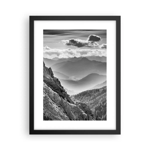 Pôster com moldura preta - Até ao horizonte - 30x40 cm