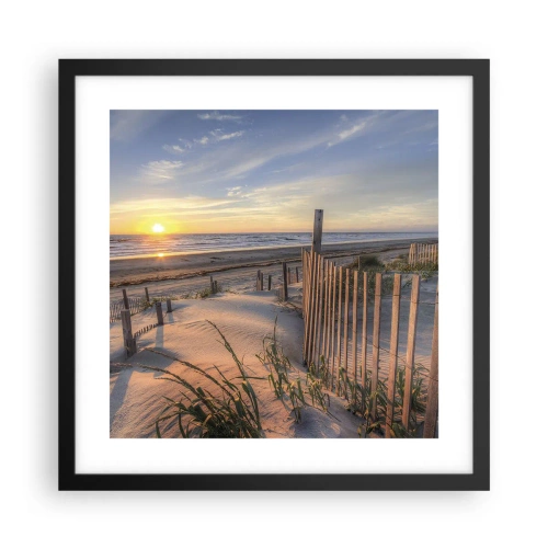 Pôster com moldura preta - Brilho e sombra do vento - 40x40 cm