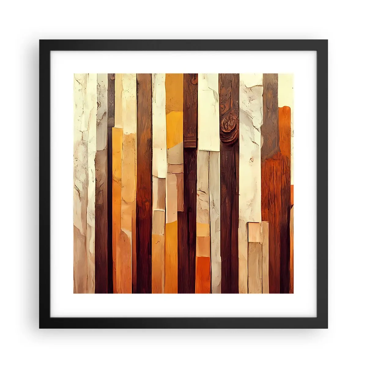 Pôster com moldura preta - Hino das árvores da floresta - 40x40 cm