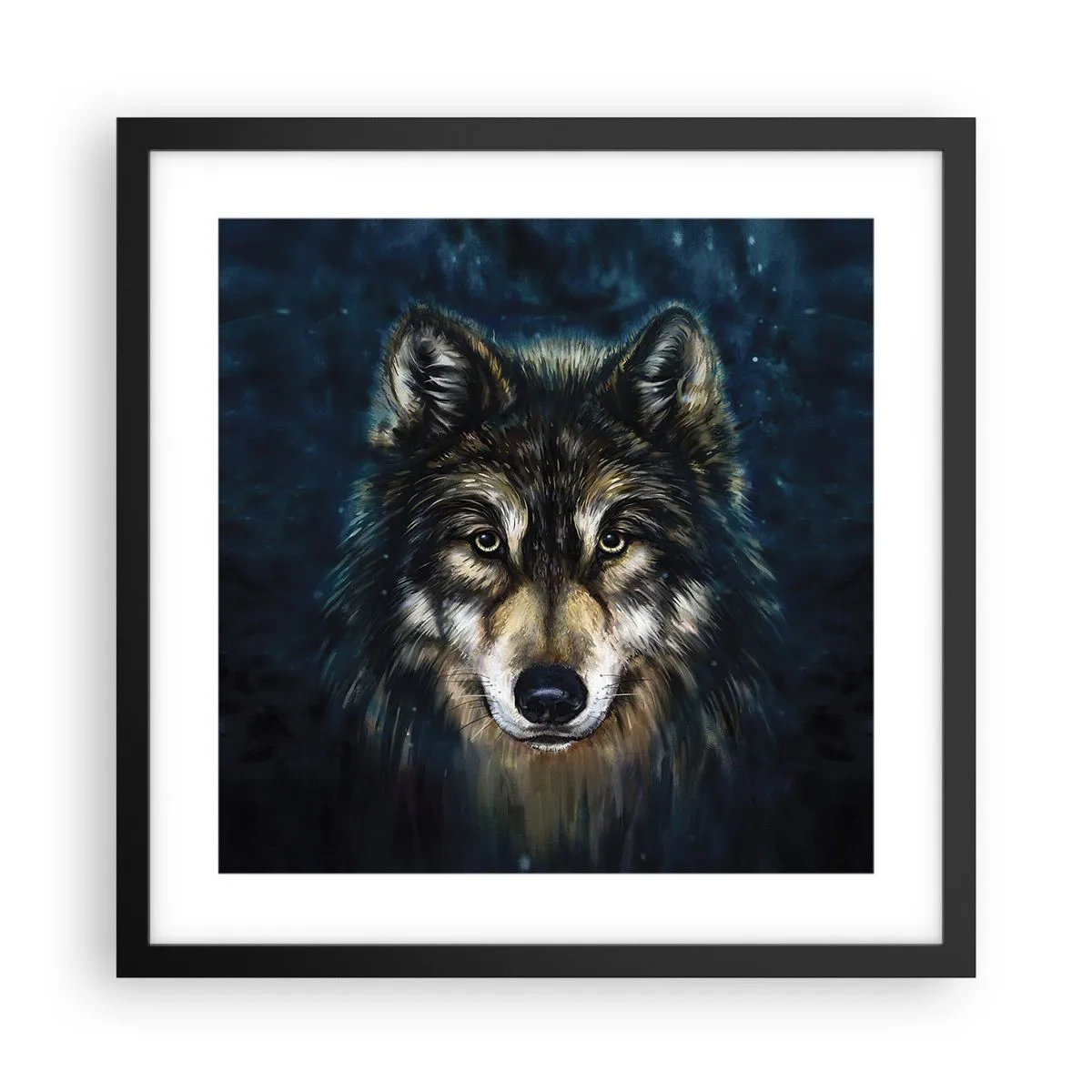 Pôster com moldura preta - Alfa? E ómega - 40x40 cm