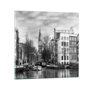 Quadro em vidro - Vibrações de Amsterdã - 50x50 cm