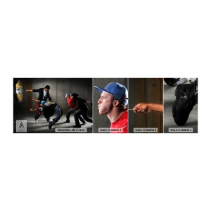 Amostra de papel de parede autocolante Deluxe Sticker - Dançando com o vento da rua - Dança, Música, Pessoas - 100x30 cm