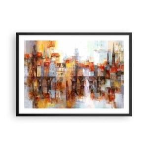 Pôster com moldura preta - Debaixo da ponte também é bonito - 70x50 cm