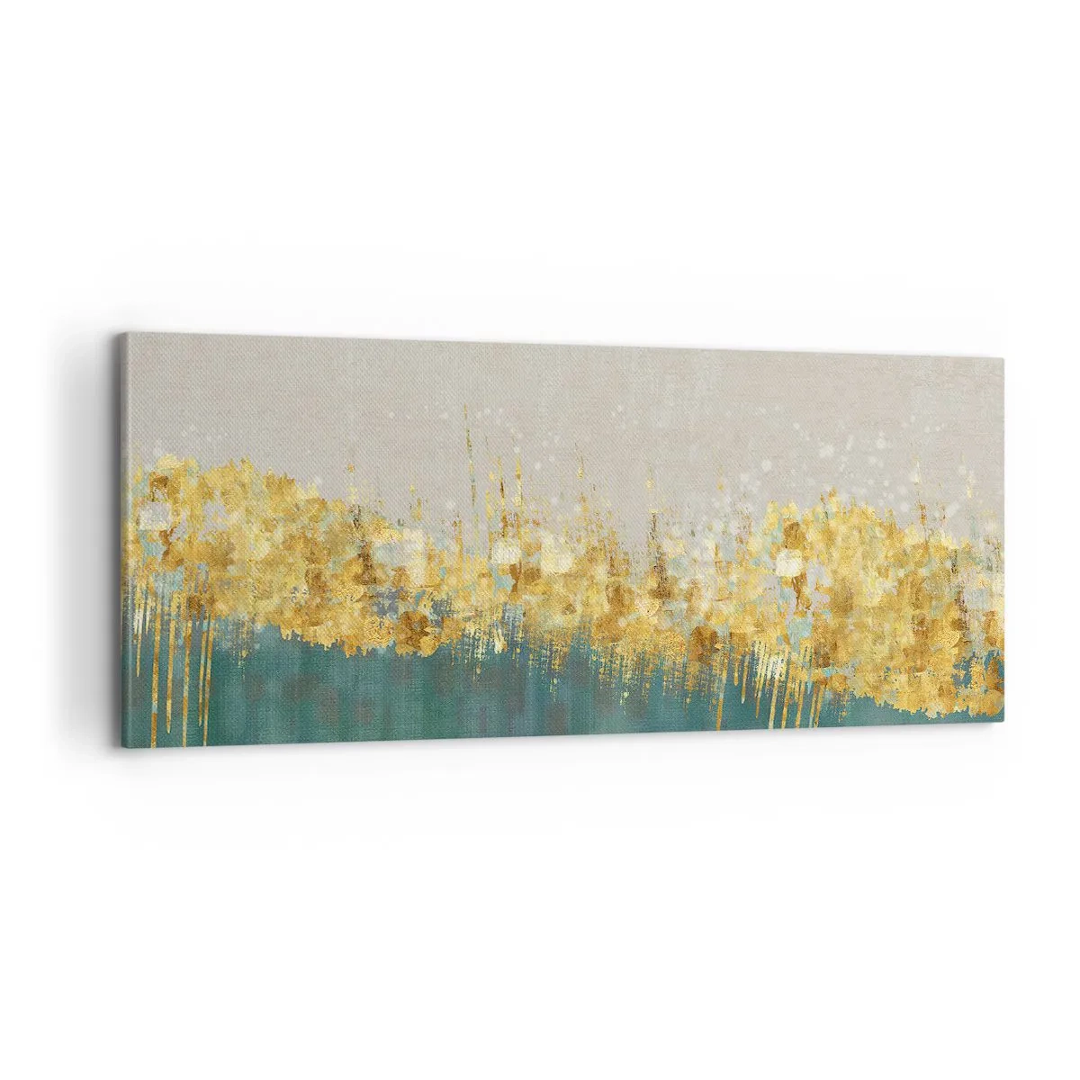 Quadro em tela - A fronteira dourada - 100x40 cm