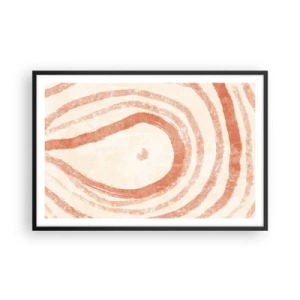 Pôster com moldura preta - Círculos de coral – composição - 91x61 cm