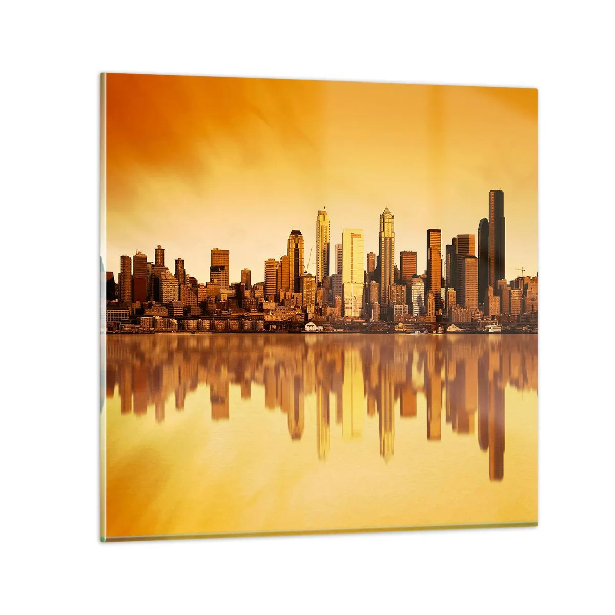 Quadro em vidro - Silêncio da metrópole - 50x50 cm