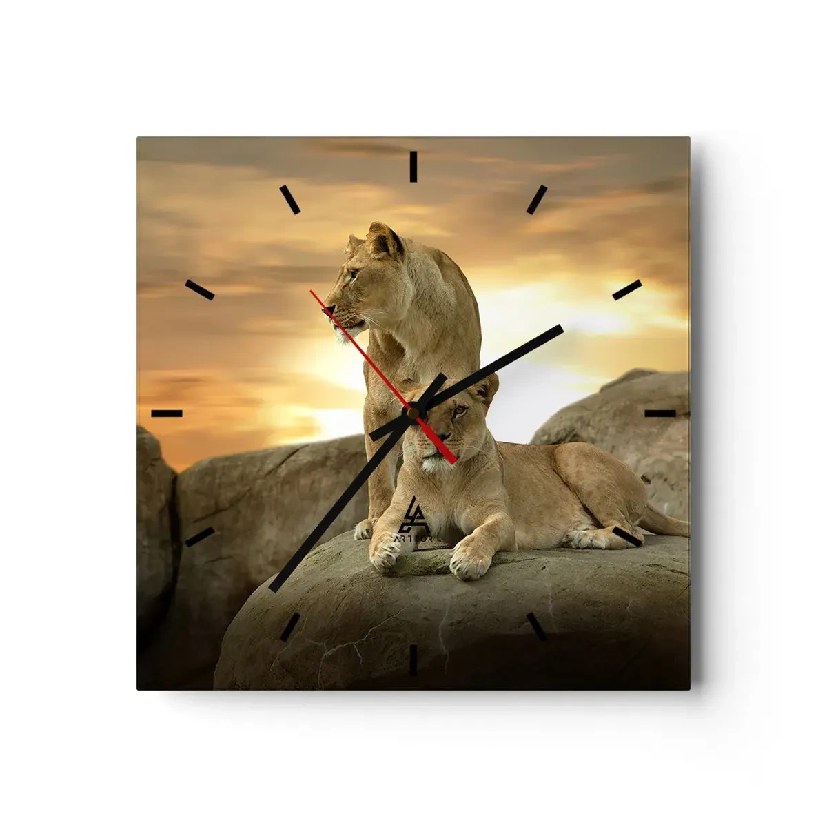 Relógio de parede - Relógio em vidro - Majestade real - 40x40 cm