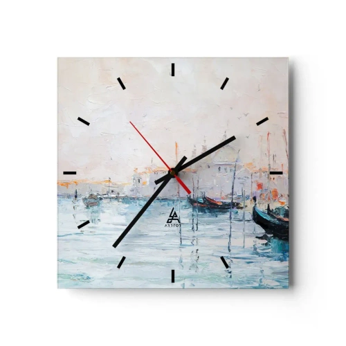 Relógio de parede - Relógio em vidro - Além da água, atrás do nevoeiro - 30x30 cm
