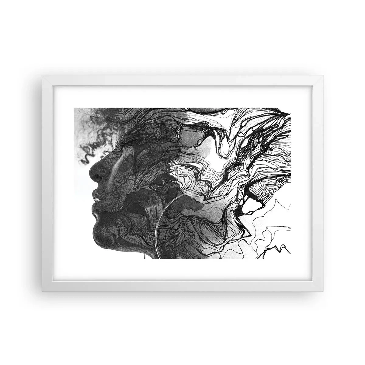 Pôster em moldura branca - Entrelaçados em sonhos - 40x30 cm