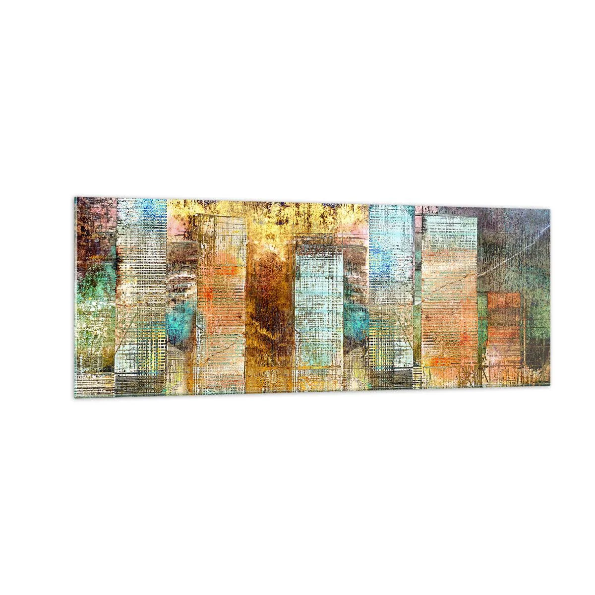 Quadro em vidro - Uma metrópole ensolarada - 140x50 cm