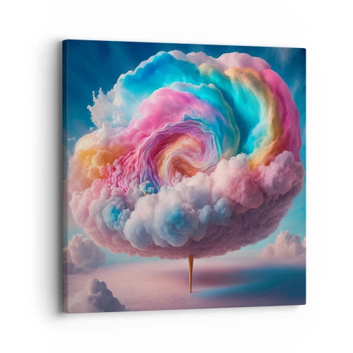 Quadro em tela - O sonho de um parque de diversões - 30x30 cm