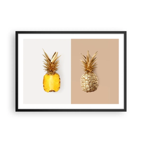 Pôster com moldura preta - Ananás para nós - 70x50 cm