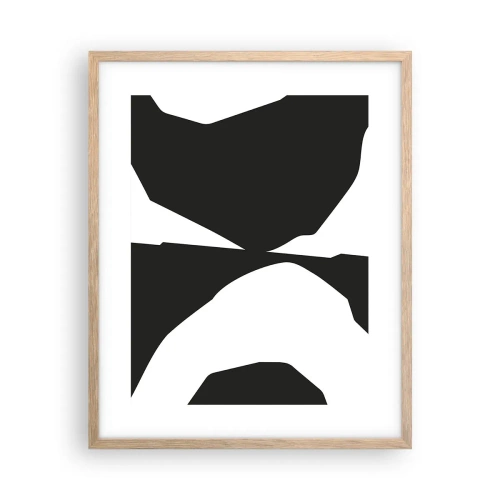 Pôster com moldura de carvalho claro - Positivo negativo - 40x50 cm