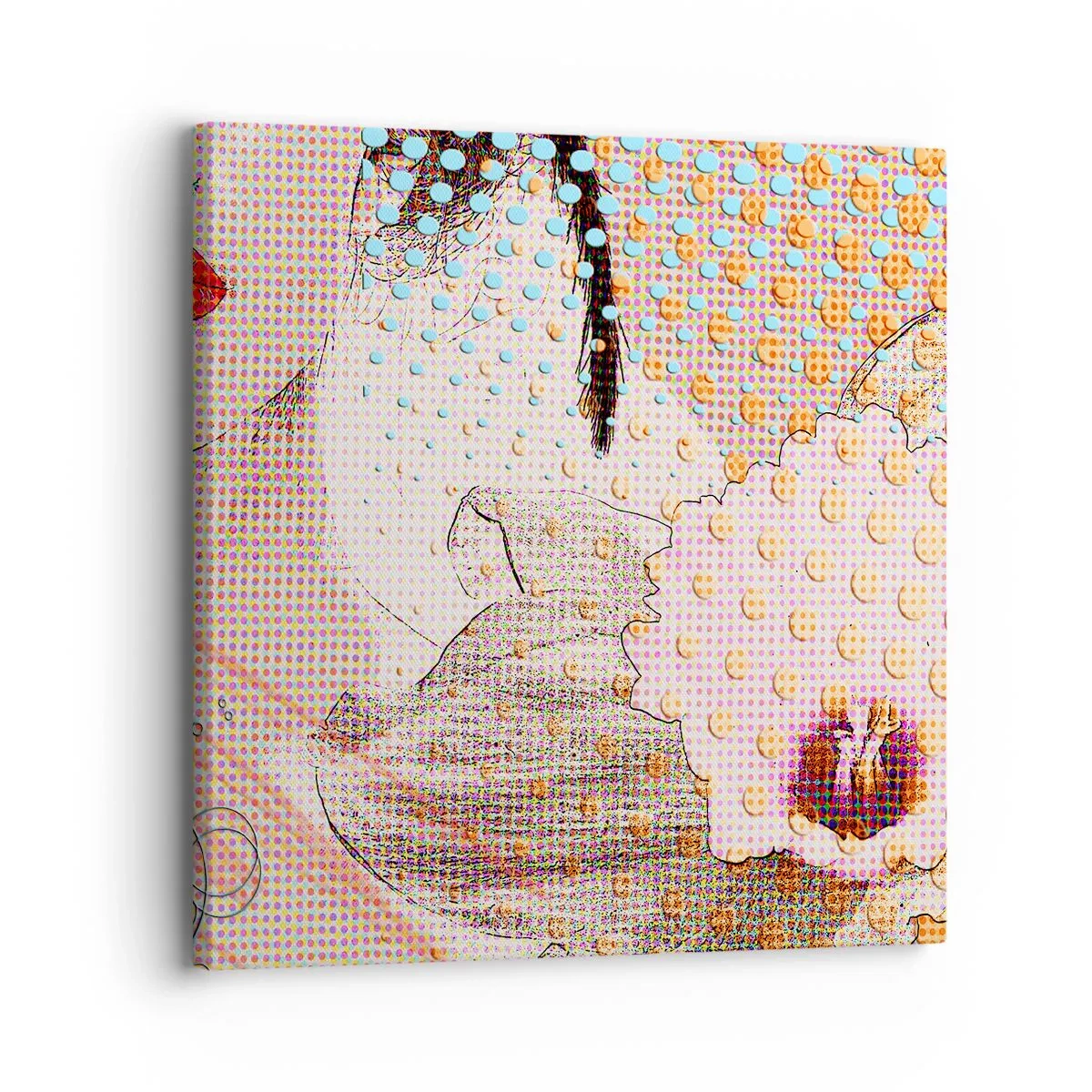 Quadro em tela - Heroína de cartoon - 30x30 cm