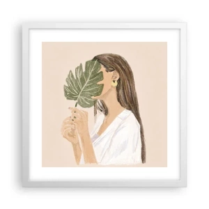Pôster em moldura branca - Retrato misterioso com uma adepta - 40x40 cm