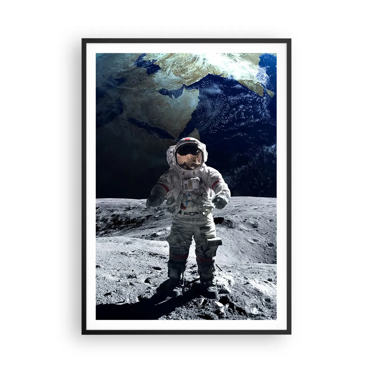 Pôster com moldura preta - Saudações da Lua - 70x100 cm