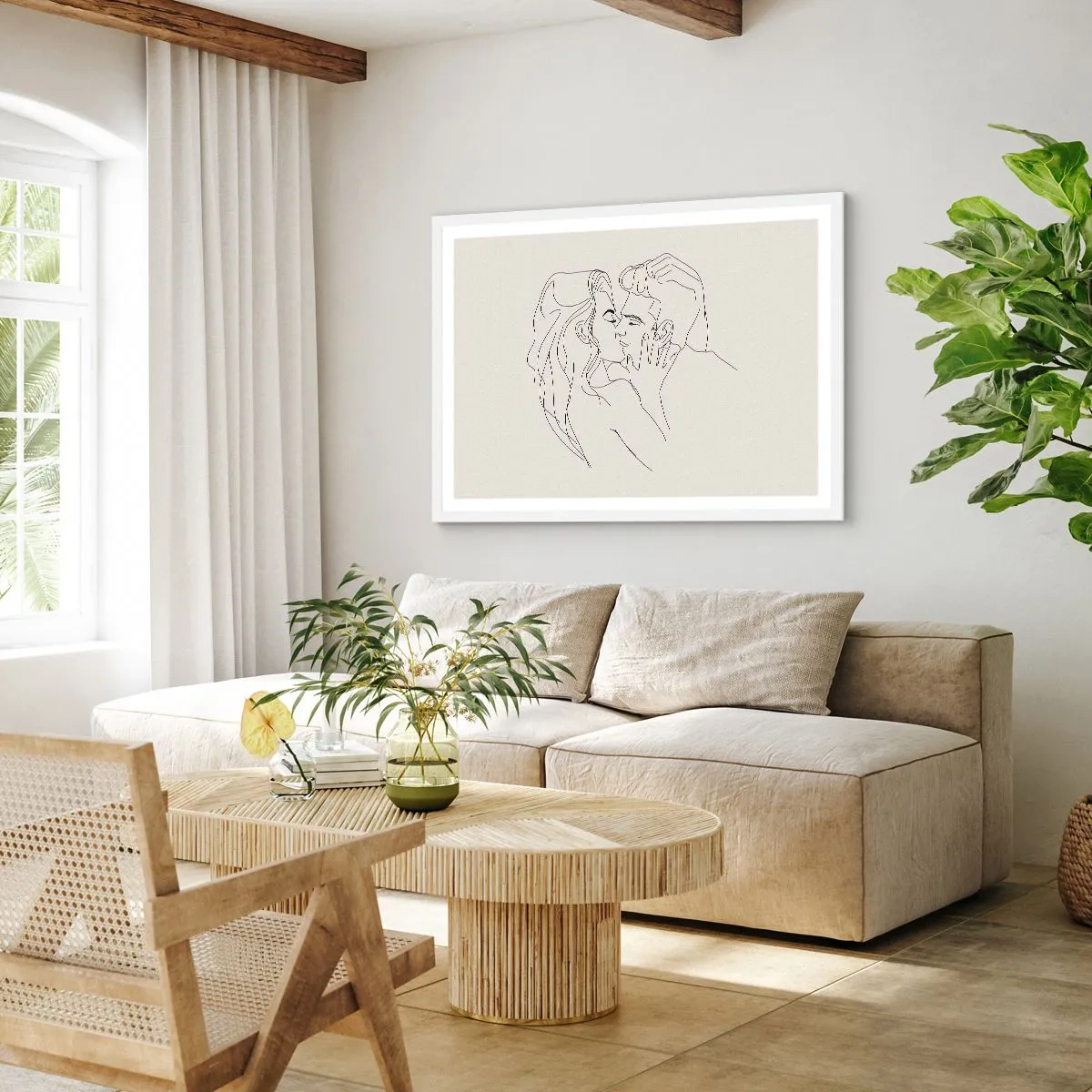 Pôster em moldura branca - Emaranhados pelo sentimento - 100x70 cm