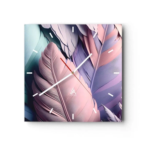 Relógio de parede - Relógio em vidro - Pássaro chique - 30x30 cm