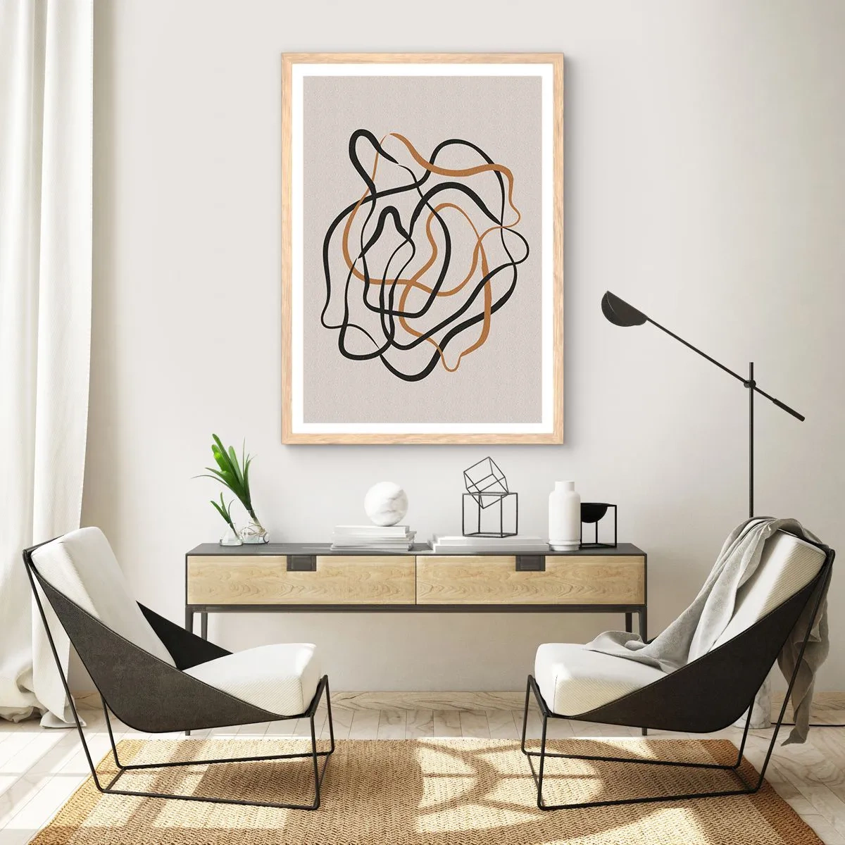 Pôster com moldura de carvalho claro - Tudo deu errado - 70x100 cm