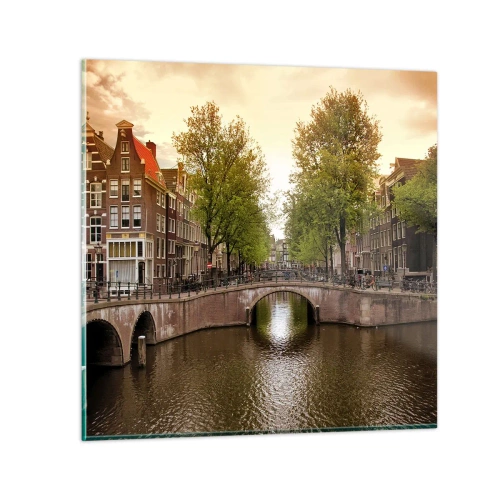 Quadro em vidro - De barco ou bicicleta? - 30x30 cm