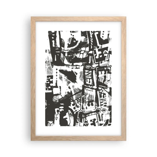 Pôster com moldura de carvalho claro - Ordem ou caos? - 30x40 cm