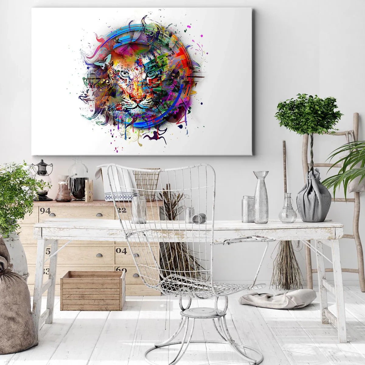 Quadro em tela - À espreita atrás do véu arco-íris - 120x80 cm