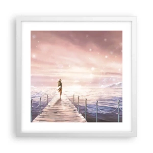 Pôster em moldura branca - À luz de um sonho - 40x40 cm