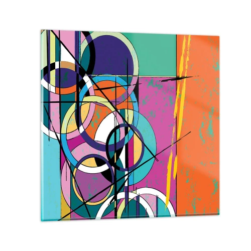 Quadro em vidro - Círculo entre círculos - 50x50 cm