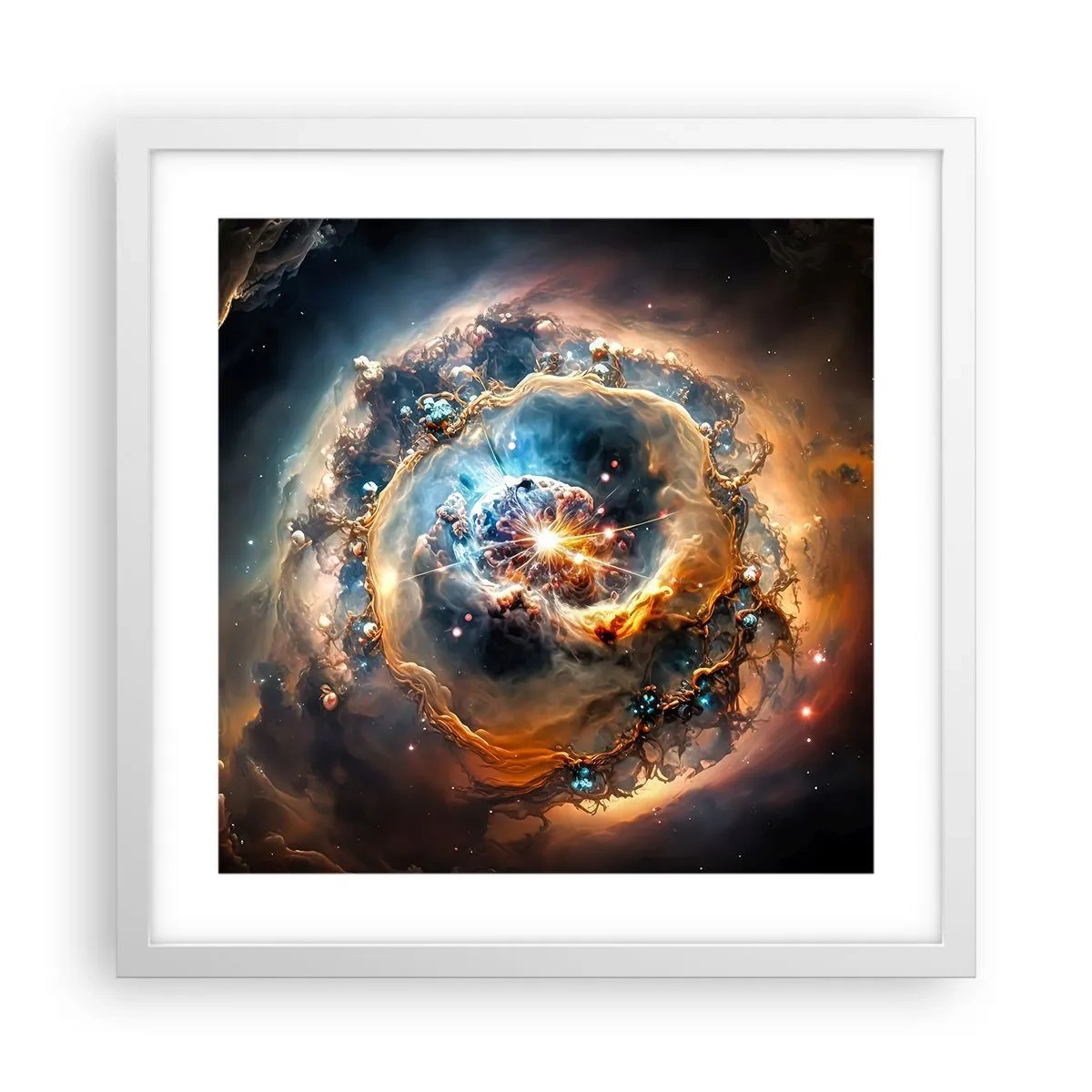 Pôster em moldura branca - Início - 40x40 cm