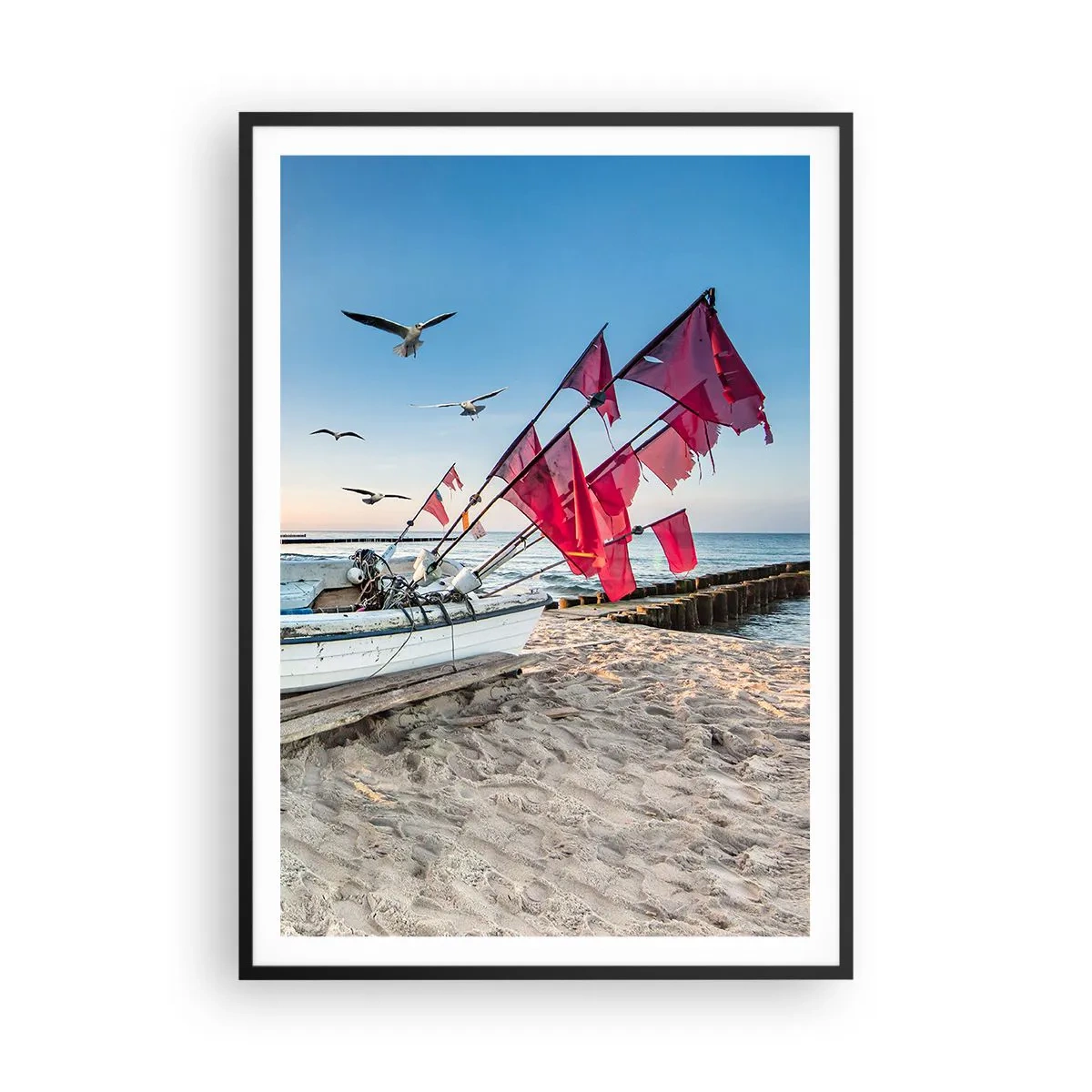 Pôster com moldura preta - Um merecido descanso - 70x100 cm