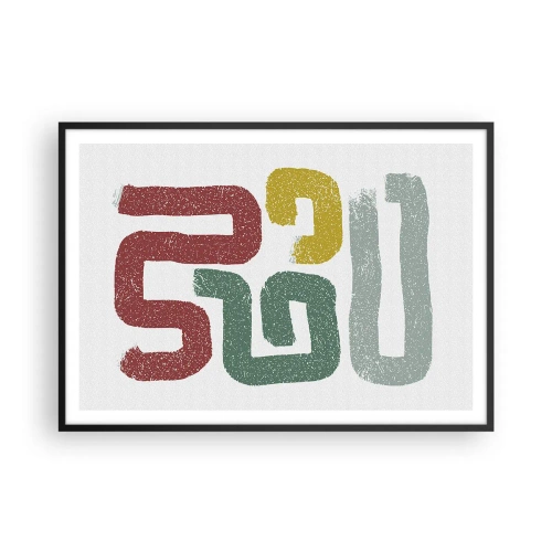 Pôster com moldura preta - Em uma língua desconhecida - 100x70 cm