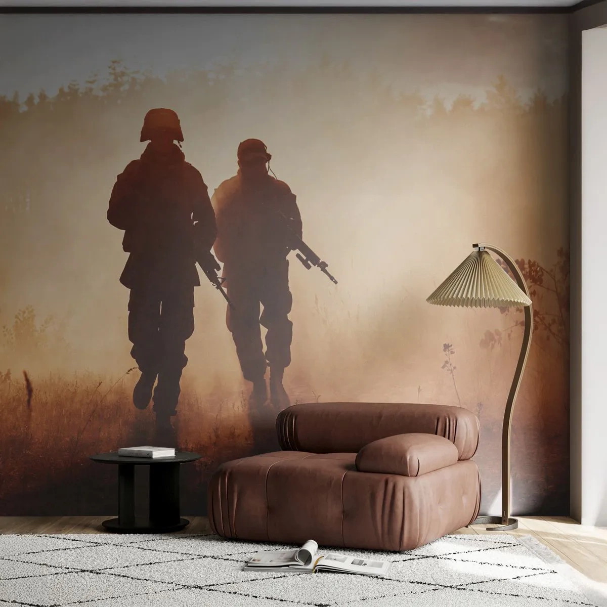 Papel de Parede Premium Sand - Call of Duty - Soldado, Rifle, Militares - 100x70 cm
