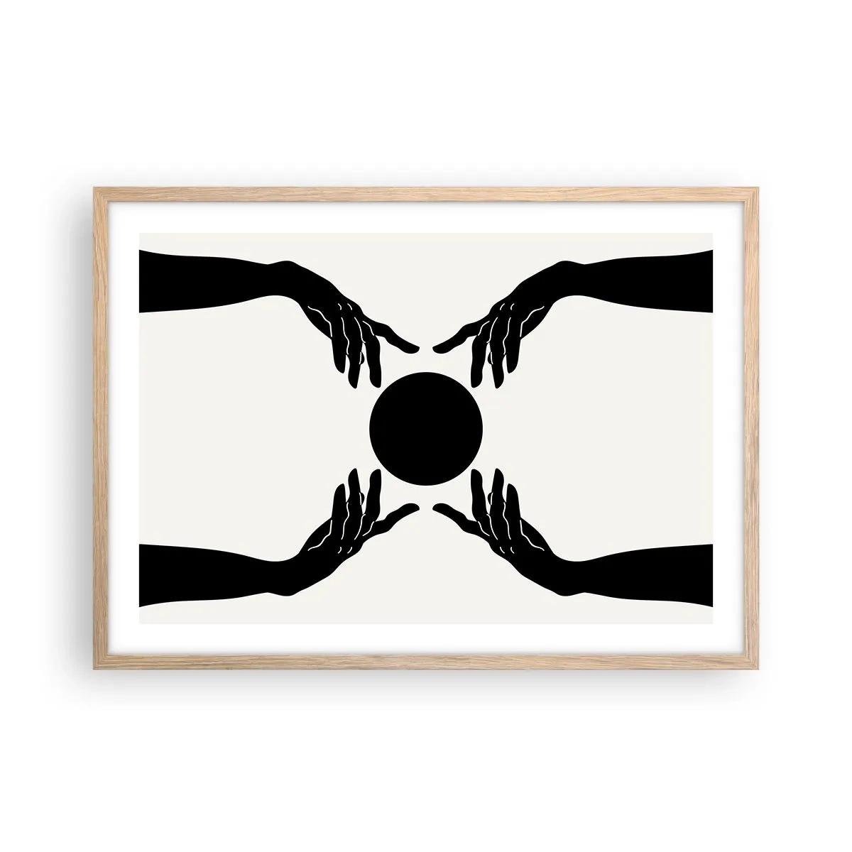 Pôster com moldura de carvalho claro - Sinal secreto - 70x50 cm