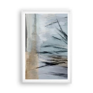 Pôster em moldura branca - Campos de inverno - 61x91 cm