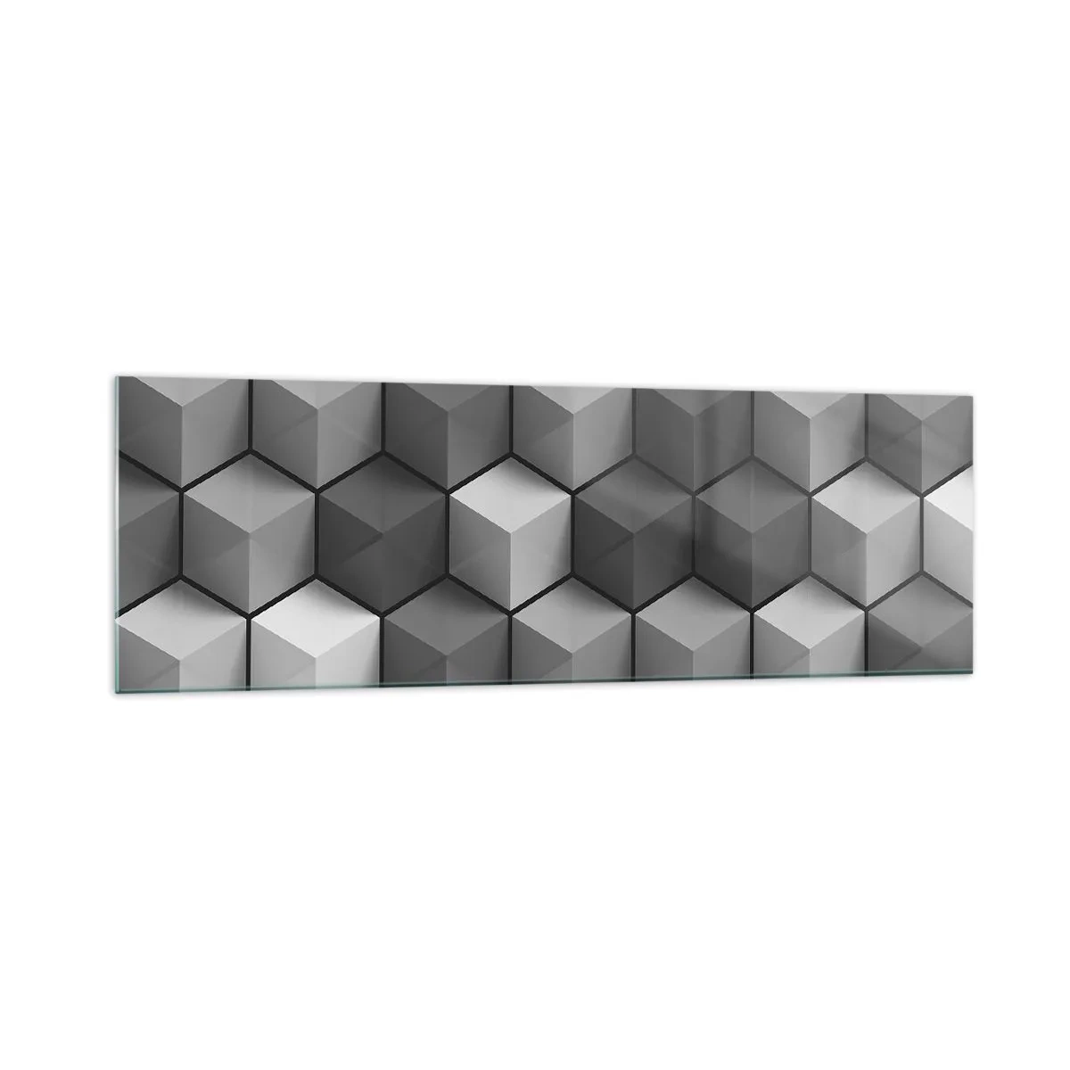 Quadro em vidro - Quebra-cabeça cubista - 160x50 cm