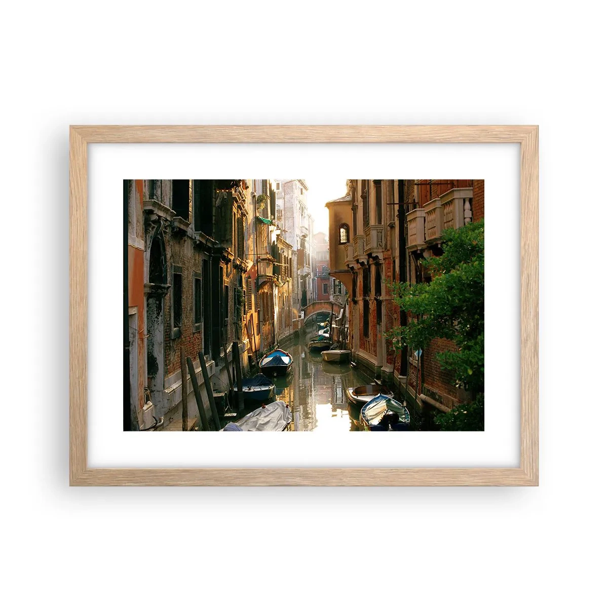 Pôster com moldura de carvalho claro - Em um beco veneziano - 40x30 cm