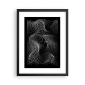 Pôster com moldura preta - Dança de luz no espaço - 30x40 cm